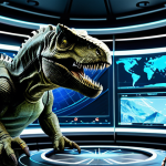 Team Leadership Dynamics**

*   **Subject:** Two robot dinosaurs, one a Tyrannosaurus Rex (Rex) and the other a Triceratops (Terry), standing side-by-side.
*   **Setting:** A futuristic command center with holographic displays and advanced technology.
*   **Action:** Rex appears thoughtful and strategic, perhaps pointing to a holographic map. Terry looks ready for action, maybe clenching a fist or holding a weapon.
*   **Style:** High-quality digital art, dynamic lighting, emphasizing the contrast between Rex's calm demeanor and Terry's energy.
*   **Keywords:** robot dinosaurs, leadership, strategy, action, futuristic, command center.

**