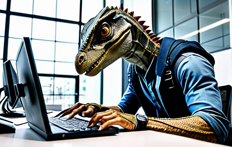 쥬라기캅스 팬아트 모음 - **

"A realistic depiction of Chief T-Rex, fully clothed in a police uniform, standing in a bustling...